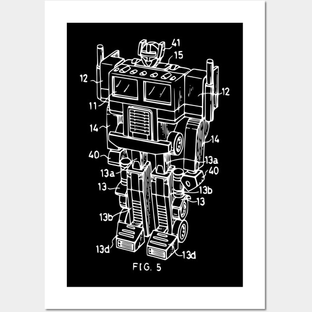 Optimus Prime Autobot Transformers Patent Print Wall Art by MadebyDesign